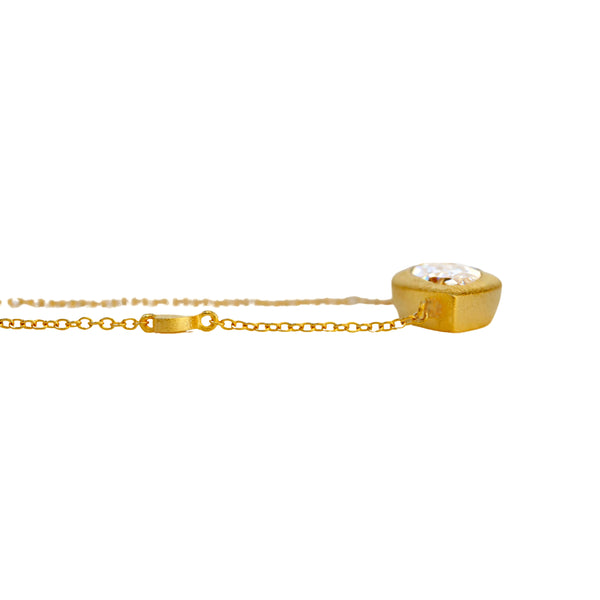 Blue Spinel Eye Necklace in Vermeil Gold