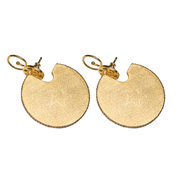 Disc Hoop Earrings in Vermeil Gold
