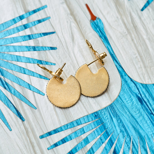 Disc Hoop Earrings in Vermeil Gold