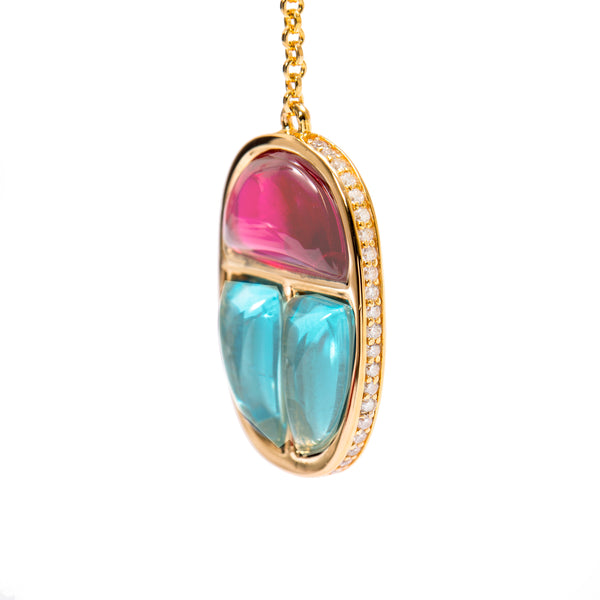 AMMANII Gemstone Scarab Amulet Drop Earrings in Vermeil Gold - AMMANII