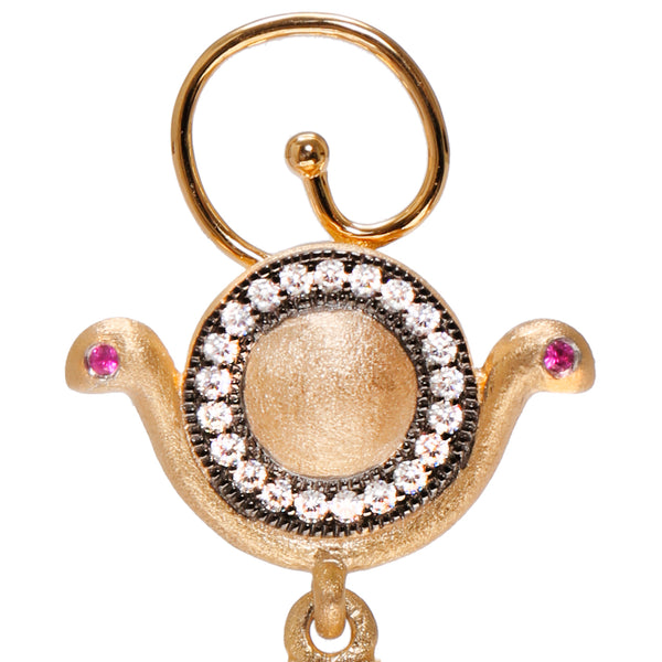 AMMANII Rectangular Statement Earrings with Freshwater Pearls and Tassels in Vermeil Gold - AMMANII