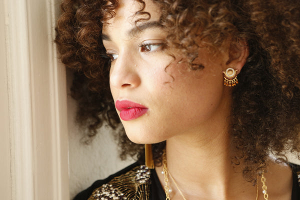 AMMANII Ear Jacket Earrings with Freshwater Pearls in Vermeil Gold - AMMANII