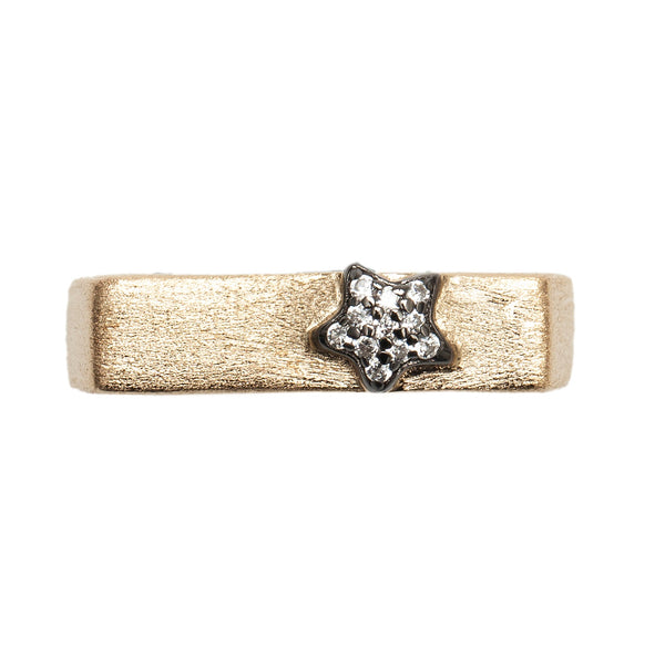 AMMANII Pavé Star and Moon Stackable Rings in Vermeil Gold - AMMANII