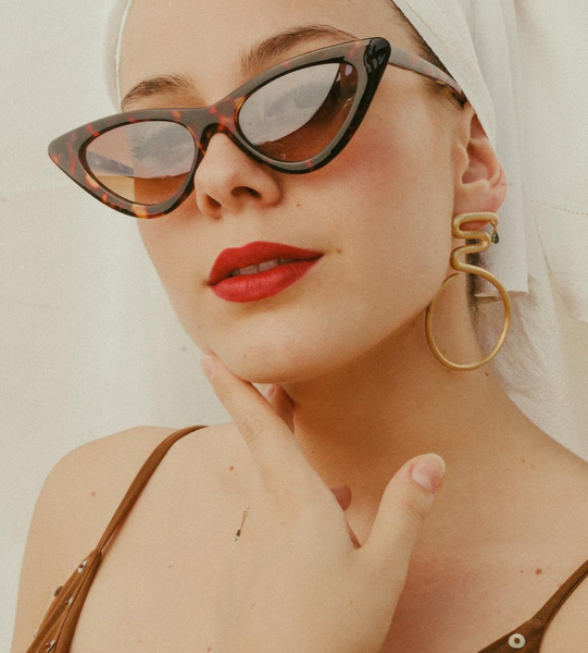 AMMANII The First Queen Large Snake Hoop Earrings in Vermeil Gold - AMMANII
