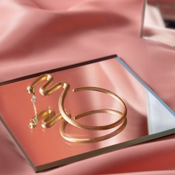 AMMANII The First Queen Large Snake Hoop Earrings in Vermeil Gold - AMMANII