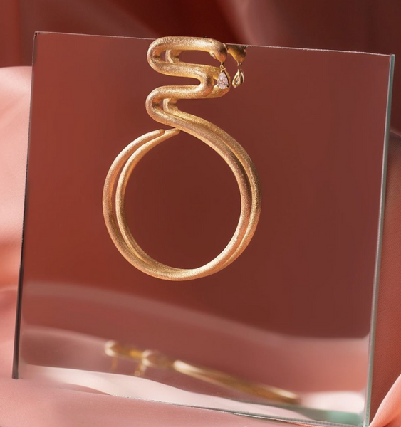 AMMANII The First Queen Large Snake Hoop Earrings in Vermeil Gold - AMMANII