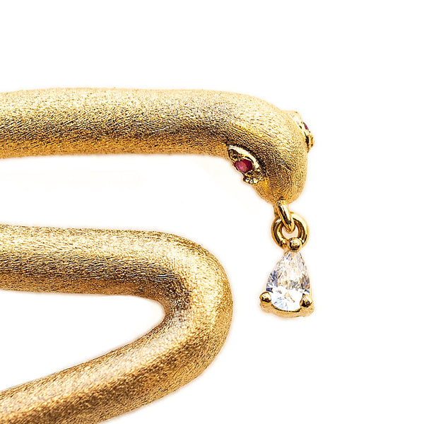 AMMANII The First Queen Small Snake Hoop Earrings in Vermeil Gold - AMMANII