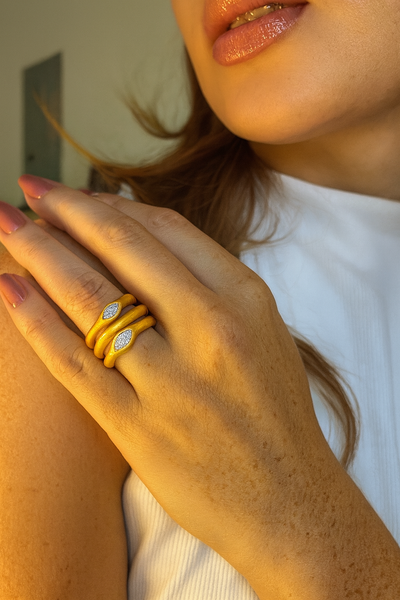 Infinite Flow Vermeil Gold triple Band Ring