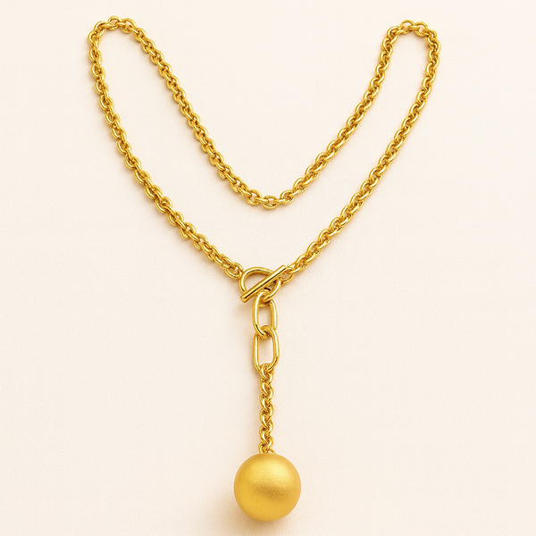 Vermeil Gold Sphere Drop Necklace – Endless Movement Collection