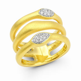 Infinite Flow Vermeil Gold triple Band Ring