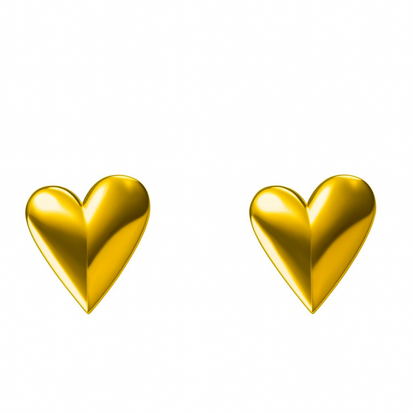 Golden Heartbeat Stud Earrings – Gold Vermeil