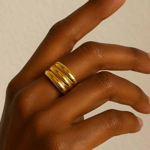 Vermeil Gold Triple Band Ring – Endless Movement