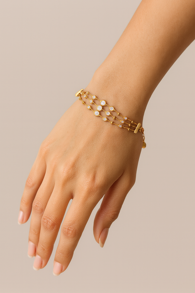Vermeil Gold Pavé Link Bracelet – Endless Movement