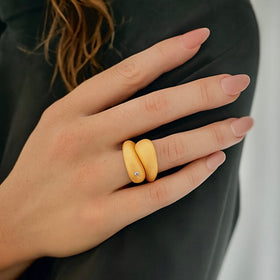 The Language of Flow Vermeil Gold Ring