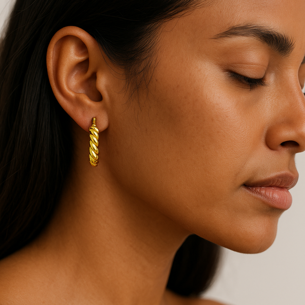 Vermeil Gold Twisted Hoop Earrings – Endless Movement