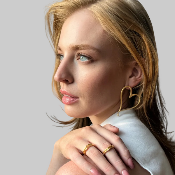 Open Heart Vermeil Drop Earrings