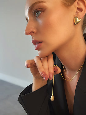 Golden Heartbeat Stud Earrings – Gold Vermeil