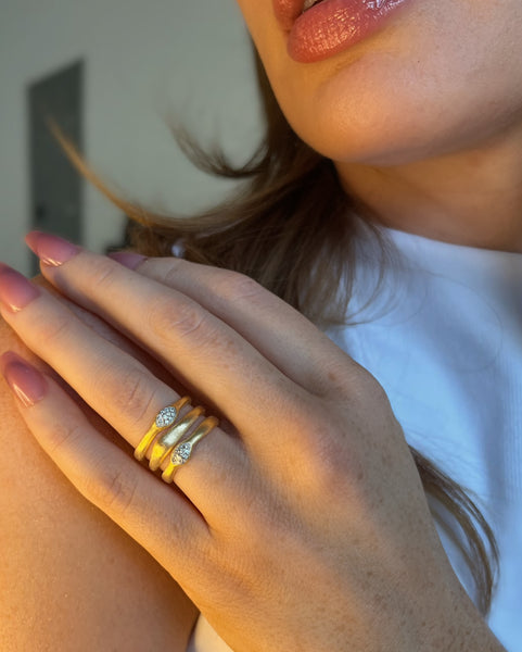 Infinite Flow Vermeil Gold triple Band Ring