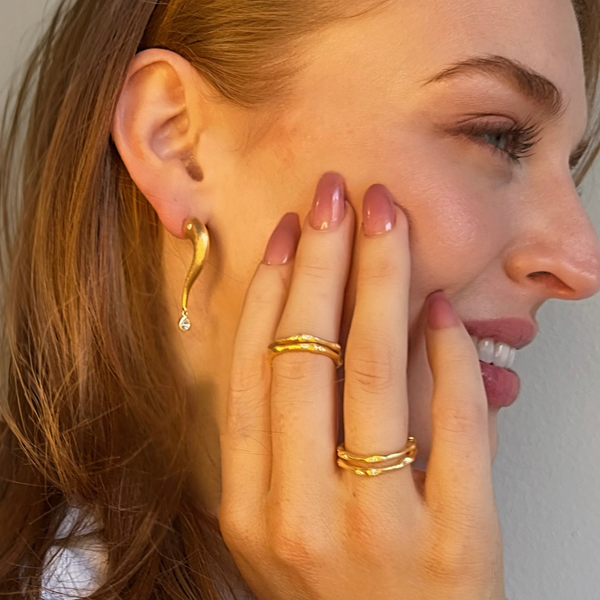 Vermeil Gold Zircon Drop Earrings – Endless Movement