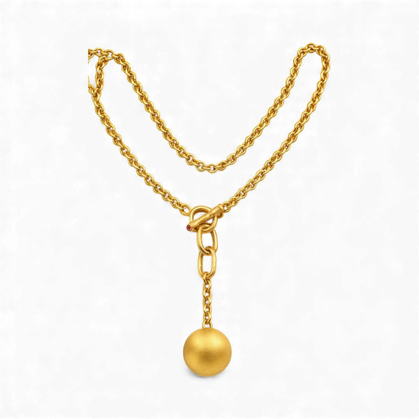 Vermeil Gold Sphere Drop Necklace – Endless Movement Collection