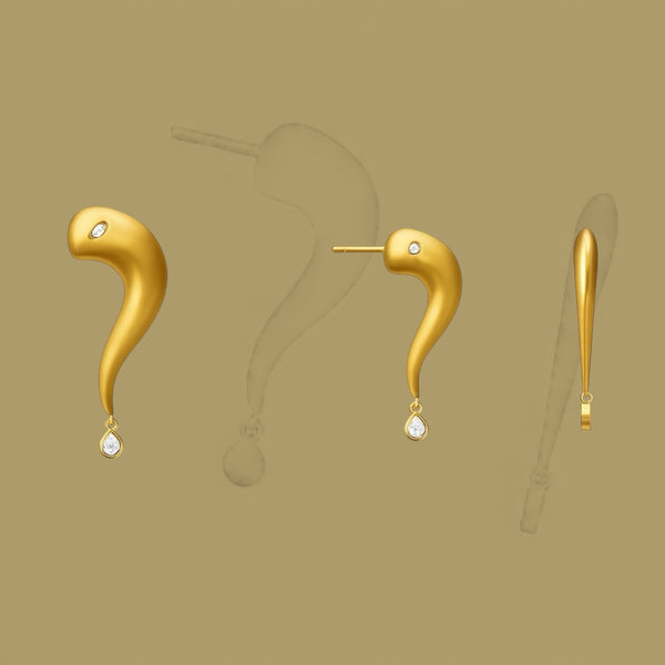 Vermeil Gold Zircon Drop Earrings – Endless Movement