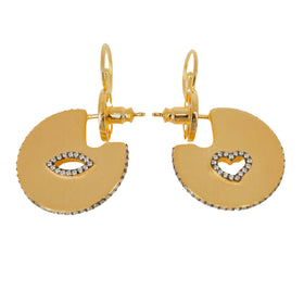 Disc Hoop Earrings in Vermeil Gold