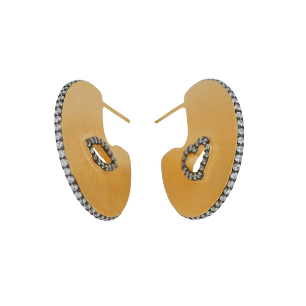 Large Disc Hoop Earrings in Vermeil Gold