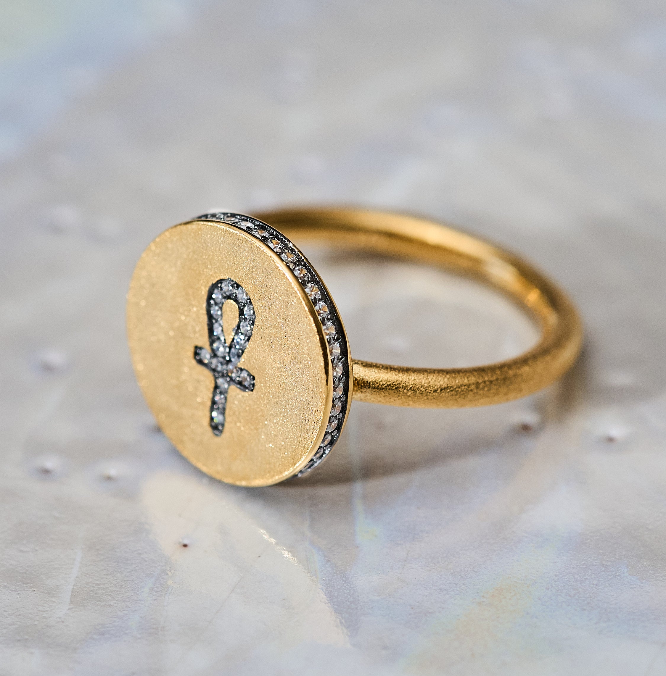 Amazon.com: 14k Gold Ankh Cross Ring, 1/2