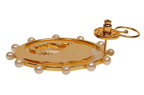 AMMANII Statement Hoop Earrings with Pearls in Vermeil Gold - AMMANII