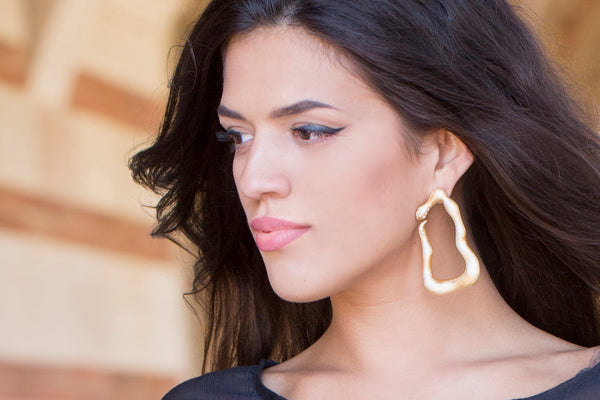 AMMANII Fierce Snake Statement Hoop Earrings in Vermeil Gold - AMMANII