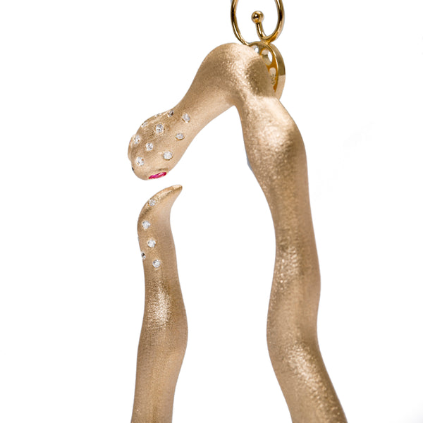 AMMANII Fierce Snake Statement Hoop Earrings in Vermeil Gold - AMMANII