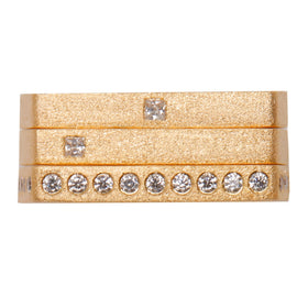 AMMANII The Life Force Stackable Ring Set of 3 in Vermeil Gold - AMMANII
