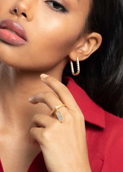 AMMANII Ankh Amulet Charm Ring in Vermeil Gold - AMMANII