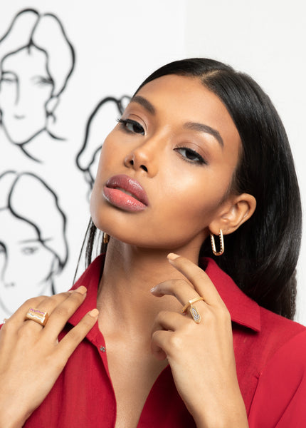 AMMANII Ankh Amulet Charm Ring in Vermeil Gold - AMMANII