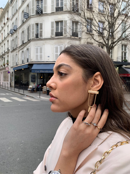 AMMANII Pavé Sparkling Studded Star Ring in Vermeil Gold - AMMANII