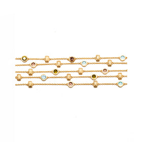 AMMANII Multi-Color Gemstone Bracelet in Vermeil Gold - AMMANII