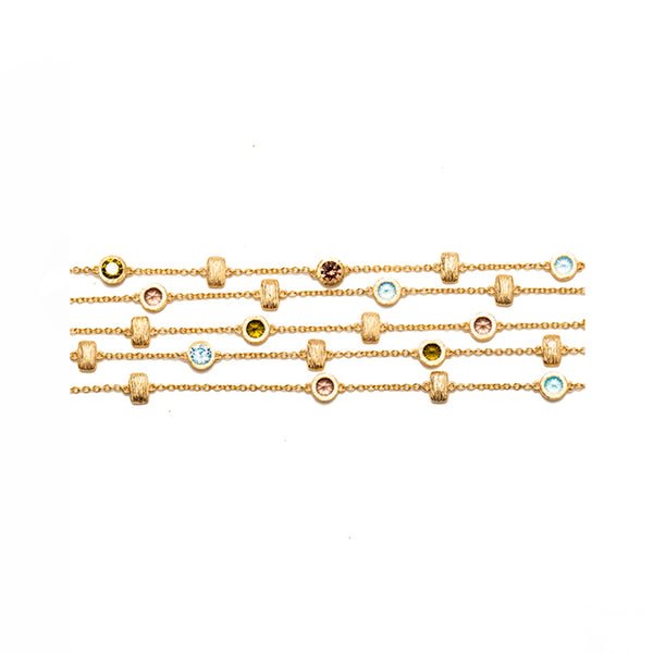 AMMANII Multi-Color Gemstone Bracelet in Vermeil Gold - AMMANII