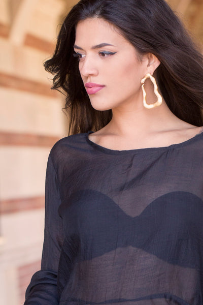 AMMANII Fierce Snake Statement Hoop Earrings in Vermeil Gold - AMMANII