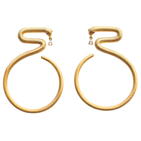 AMMANII The First Queen Small Snake Hoop Earrings in Vermeil Gold - AMMANII