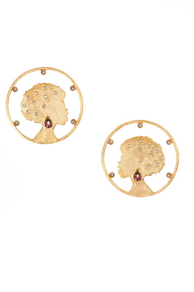 AMMANII My Lady Hoop Earrings with Pearls in Vermeil Gold - AMMANII