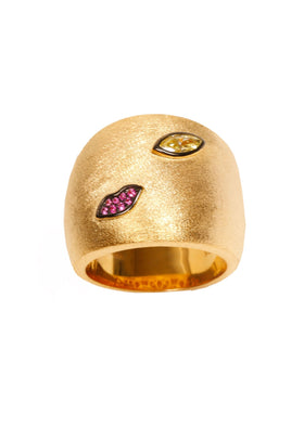 AMMANII Good Intentions Ring with Gemstones in Vermeil Gold - AMMANII