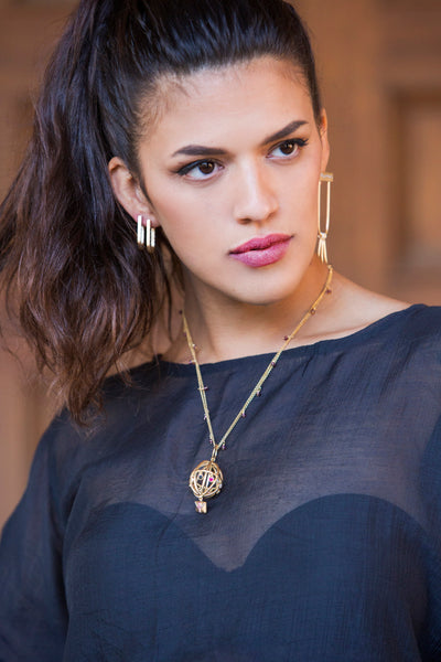 AMMANII Mix-and-Match Pavé Snake Drop Earrings in Vermeil Gold - AMMANII