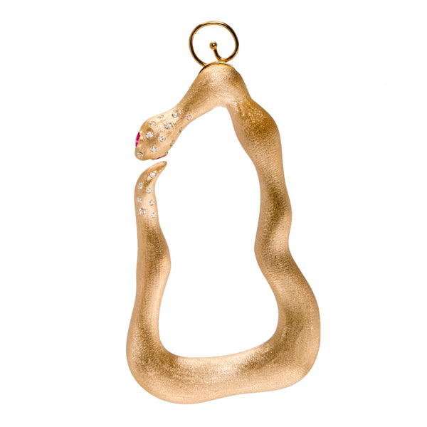 AMMANII Fierce Snake Statement Hoop Earrings in Vermeil Gold - AMMANII
